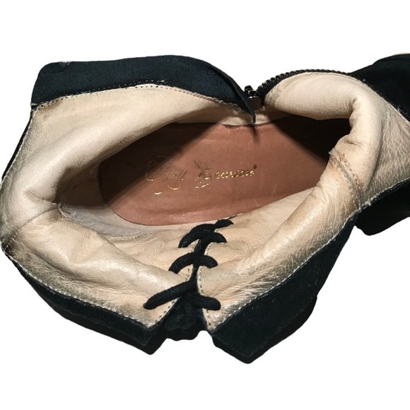 BLACK LEATHER WEDGE NEW YORK DESIGNER - Picture 12 of 14